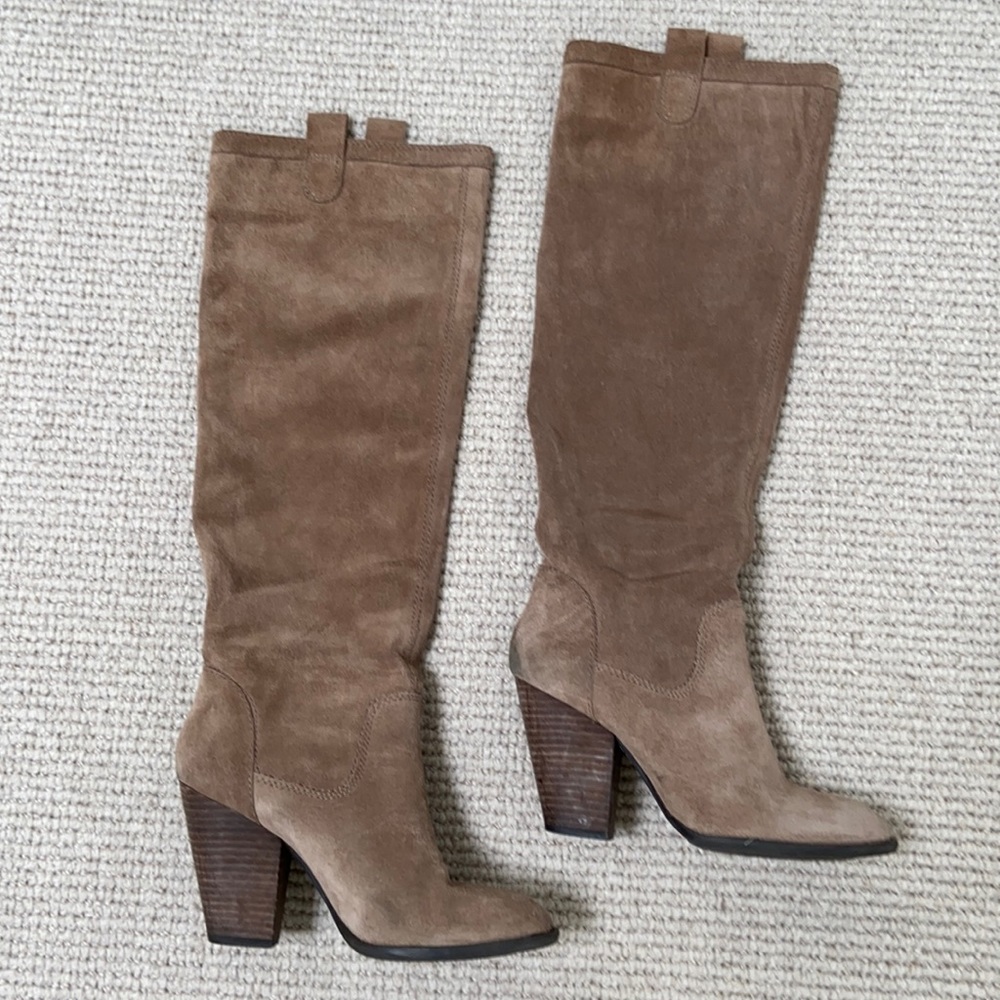 Tan Suede Knee High Boots